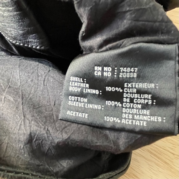 Andrew Marc wide collar zip genuine real Leather Jacket women’s black - Picture 13 of 14